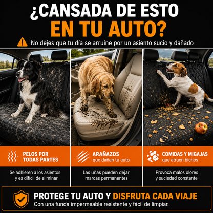 Funda protectora impermeable para coche — protege tapicería de pelos barro y arañazos