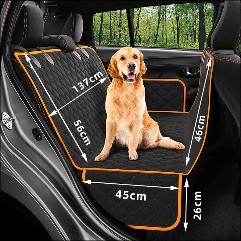 Funda coche perro Petgot Paws — hammock premium vista completa asiento trasero